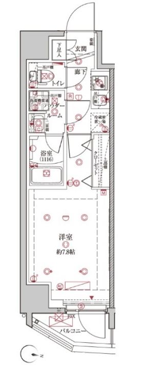 東京都板橋区本町(マンション)の賃貸物件の間取り
