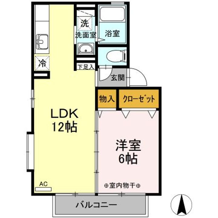 福島県郡山市御前南3(アパート)の賃貸物件の間取り
