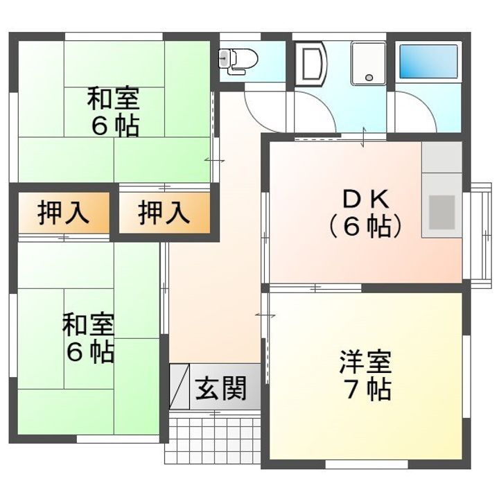 岩手県一関市萩荘字下モ下釜(一戸建)の賃貸物件の間取り