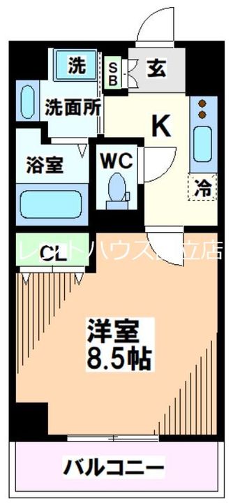 東京都国立市東1(マンション)の賃貸物件の間取り