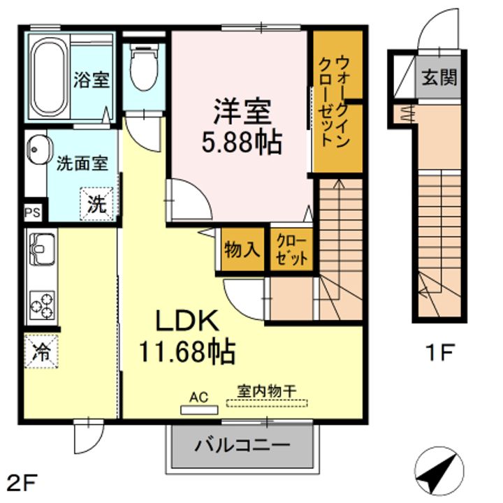 長崎県大村市久原2(アパート)の賃貸物件の間取り