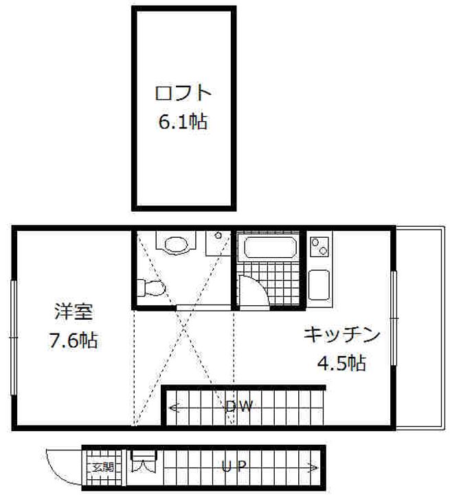 兵庫県芦屋市親王塚町の賃貸アパートの間取り