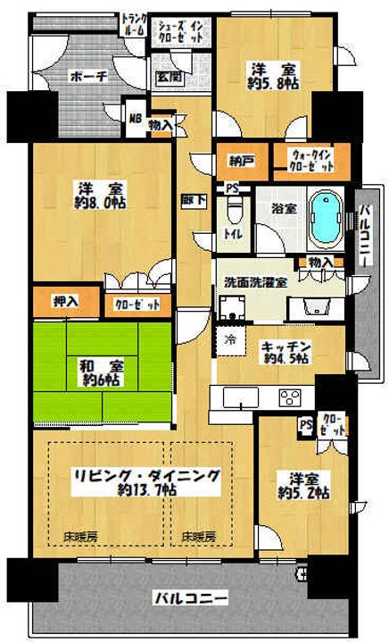 ジオ・ブランズ彩都ひだまりの丘Hills.5の間取り