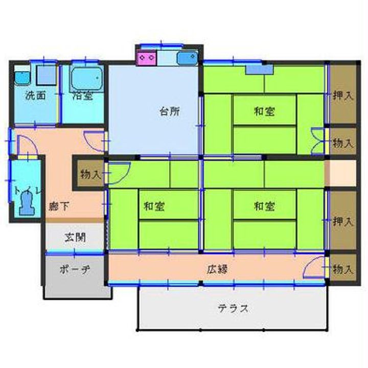 鹿児島県鹿屋市新川町(一戸建)の賃貸物件の間取り