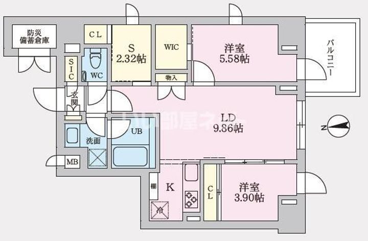 タスキプライムテラス後楽園の間取り