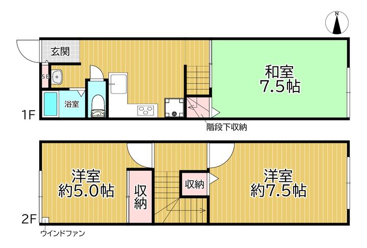 大阪府大阪市住之江区御崎1(一戸建)の賃貸物件の間取り