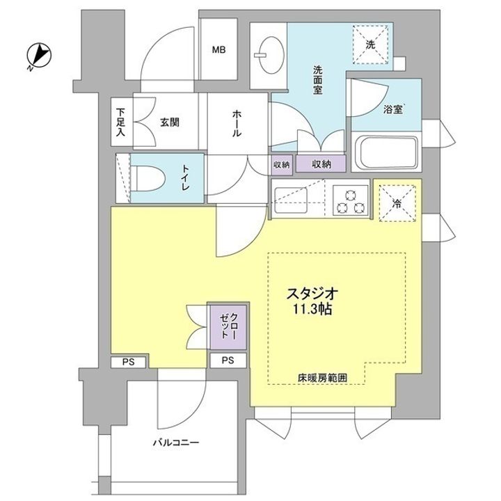 東京都港区赤坂6(マンション)の賃貸物件の間取り