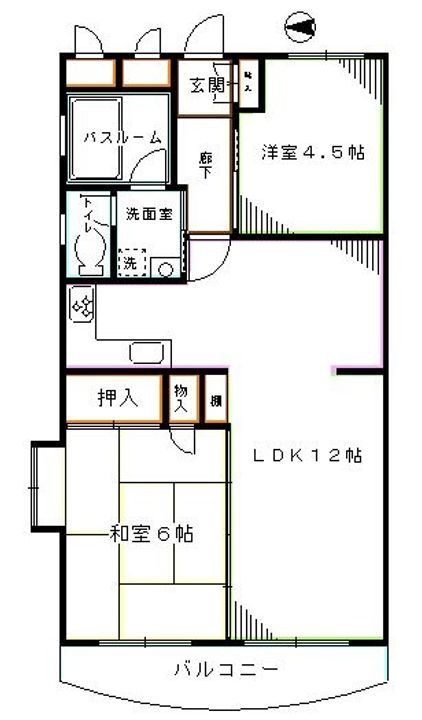 東京都中野区上鷺宮2(マンション)の賃貸物件の間取り