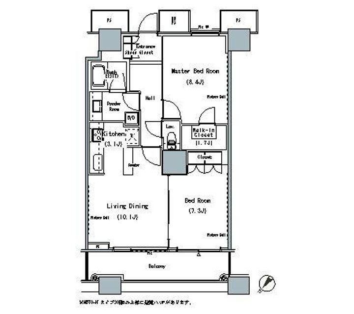 東京都中央区勝どき6(マンション)の賃貸物件の間取り