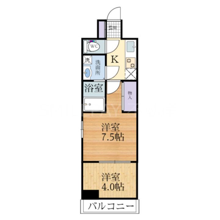 兵庫県神戸市兵庫区西上橘通2(マンション)の賃貸物件の間取り