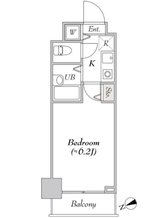 東京都新宿区河田町(マンション)の賃貸物件の間取り