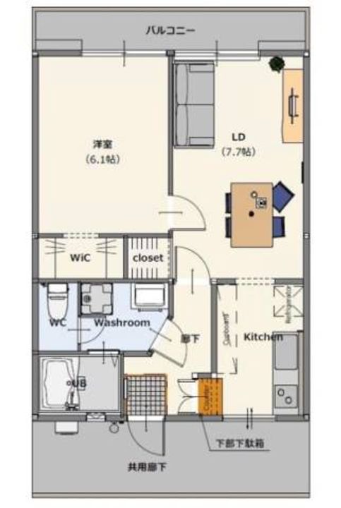 パナハイツ鏡Aの間取り