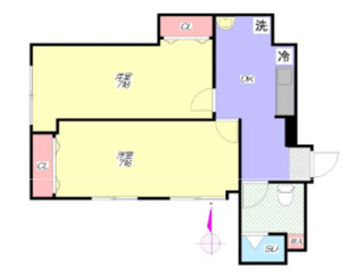 東京都新宿区高田馬場2(マンション)の賃貸物件の間取り
