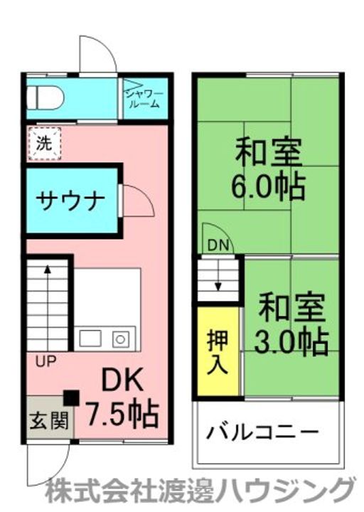 大阪府四條畷市美田町(一戸建)の賃貸物件の間取り