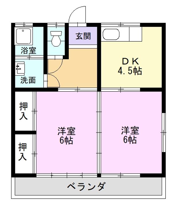 中畑荘2の間取り