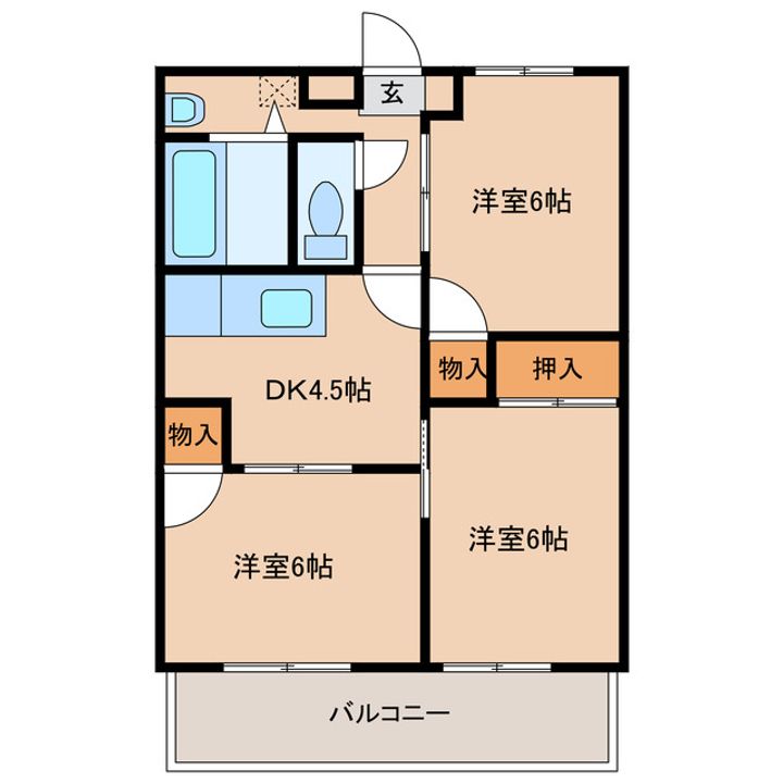 サザンブライト萩原の間取り