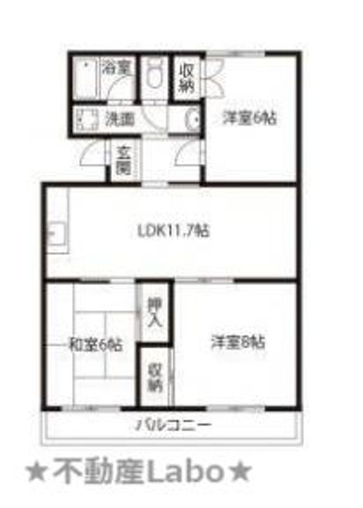 徳島県板野郡藍住町矢上字春日(アパート)の賃貸物件の間取り