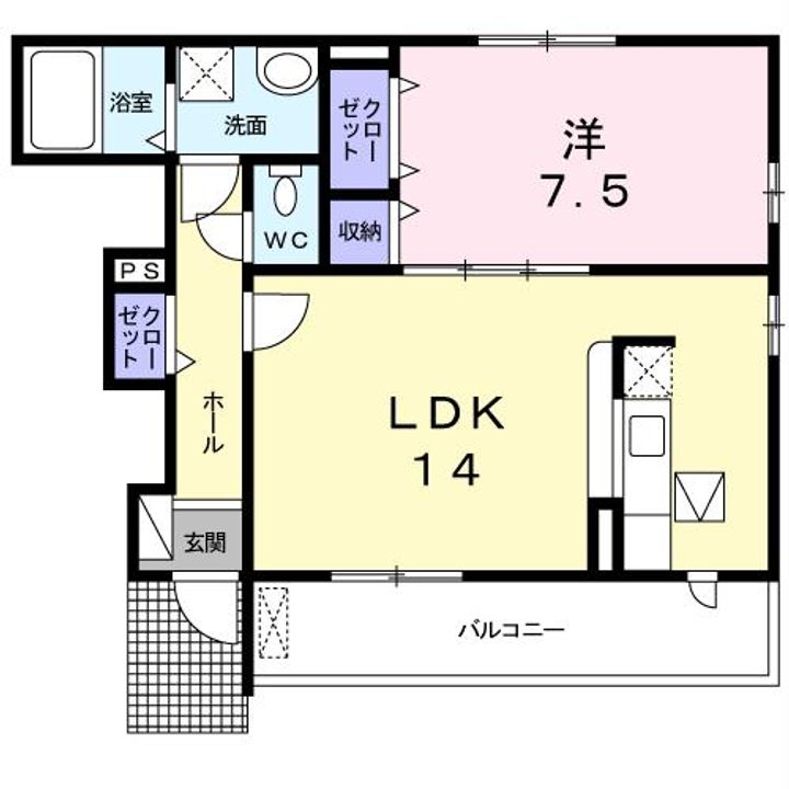 愛知県蒲郡市清田町間堰(アパート)の賃貸物件の間取り