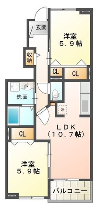 レジデンス ブロッコリー Eの間取り