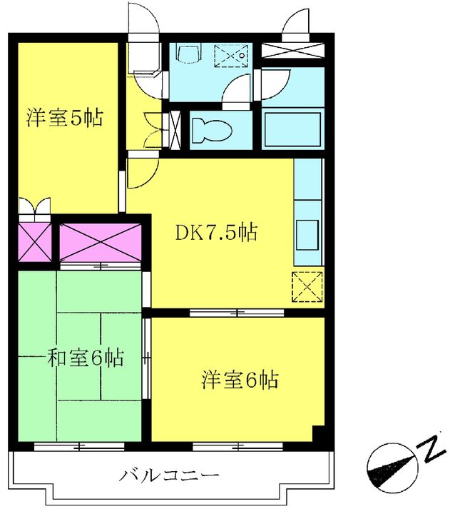 埼玉県上尾市中妻3(マンション)の賃貸物件の間取り
