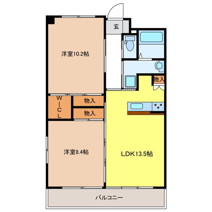 岐阜県岐阜市東鶉3(マンション)の賃貸物件の間取り