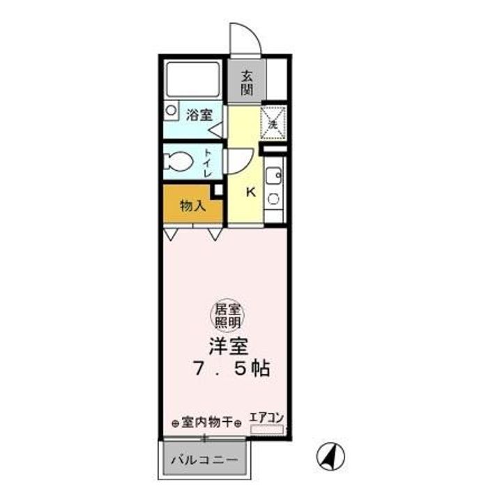 千葉県東金市東上宿(アパート)の賃貸物件の間取り