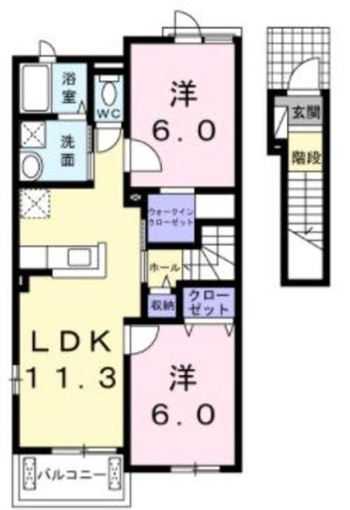 神奈川県厚木市船子(アパート)の賃貸物件の間取り