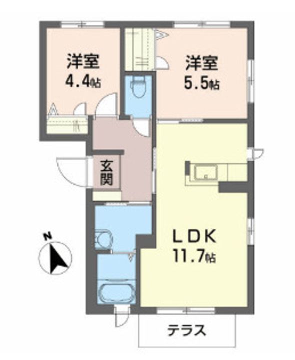 福島県郡山市大町2(アパート)の賃貸物件の間取り