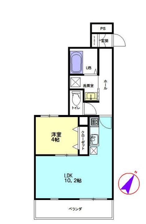 神奈川県横浜市鶴見区本町通4(アパート)の賃貸物件の間取り