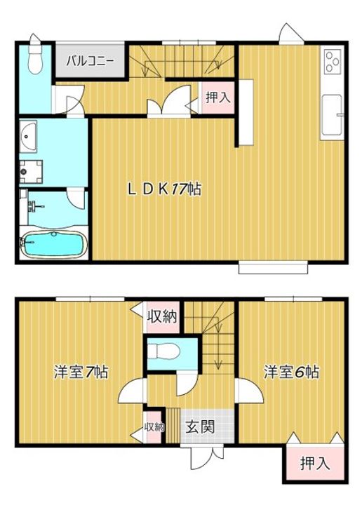 静岡県浜松市中央区蜆塚1(一戸建)の賃貸物件の間取り