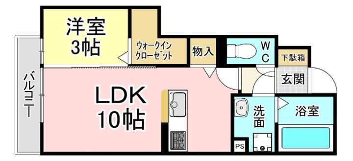 福岡県北九州市小倉南区湯川新町4(アパート)の賃貸物件の間取り