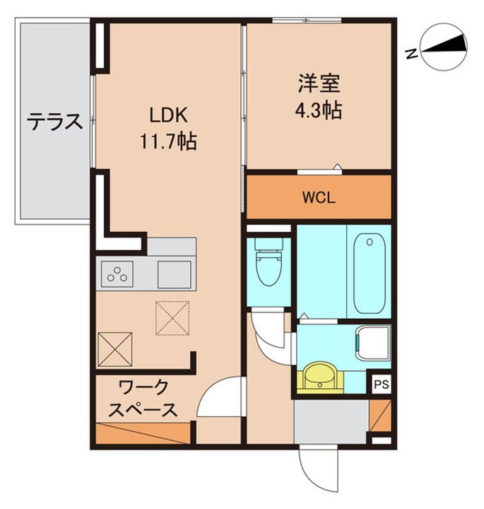 千葉県松戸市馬橋(アパート)の賃貸物件の間取り