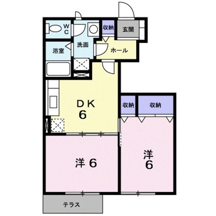 サンブライトB棟の間取り