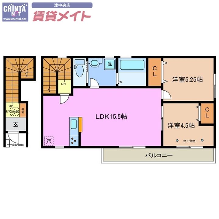 リーブルファイン津興2号棟の間取り