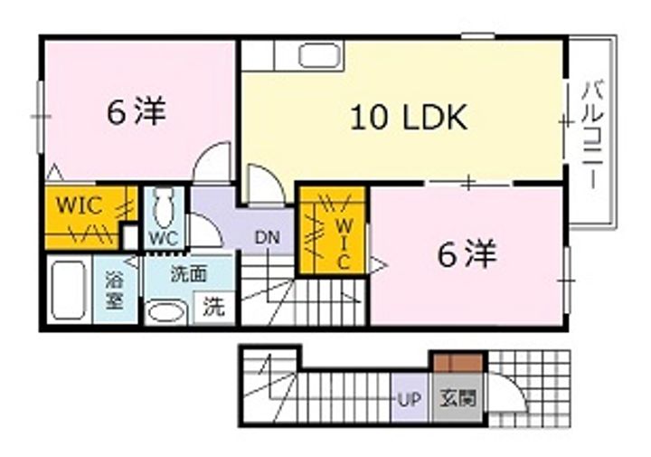 広島県広島市安佐北区落合南9(アパート)の賃貸物件の間取り