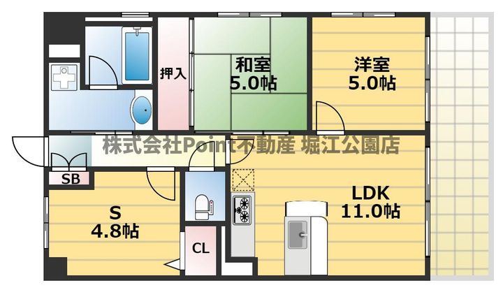 大阪府大阪市北区天満橋1(マンション)の賃貸物件の間取り