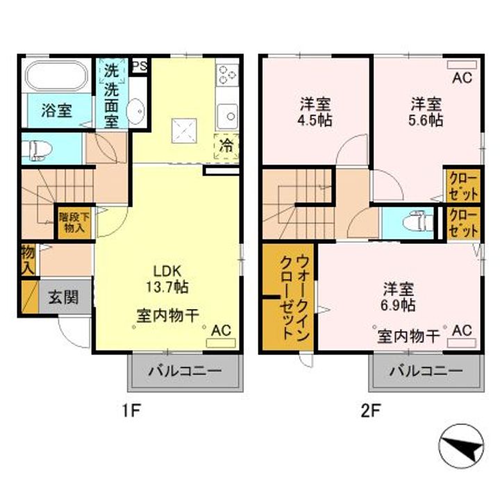 群馬県高崎市上中居町(アパート)の賃貸物件の間取り