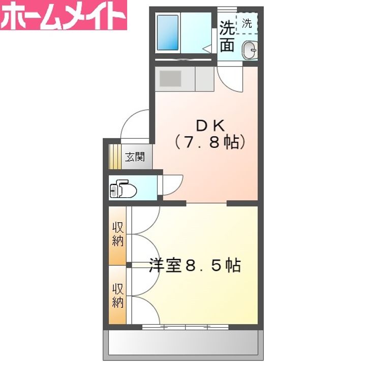 シャトレ芝田Aの間取り