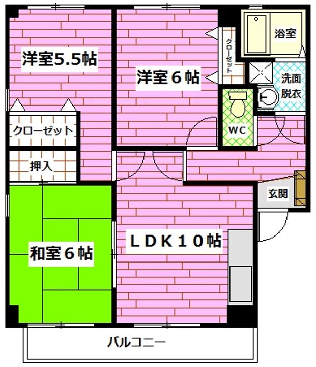 術勢マンション2の間取り