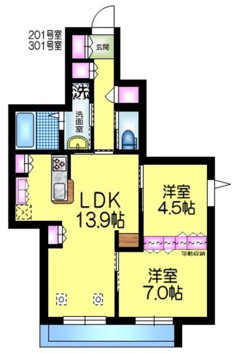 千葉県市川市高谷1(マンション)の賃貸物件の間取り