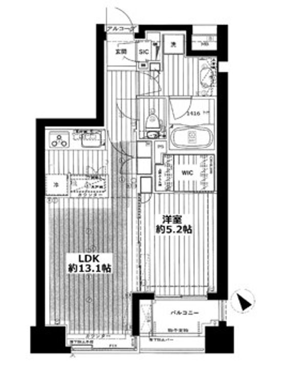 東京都品川区小山4(マンション)の賃貸物件の間取り