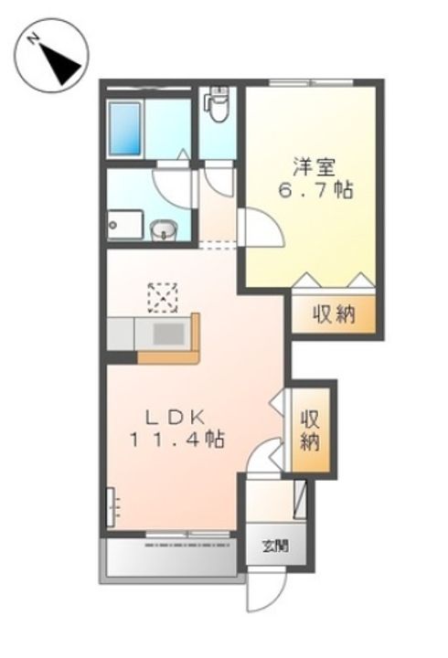 愛知県安城市城ケ入町向山(アパート)の賃貸物件の間取り