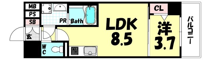 LIVIAZ KOBE LaMerの間取り