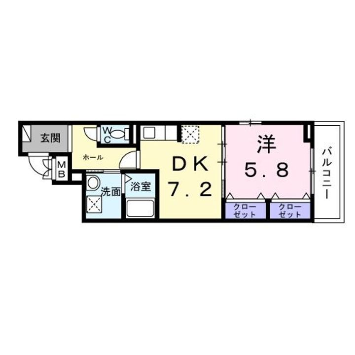 京都府京都市右京区梅津東構口町(アパート)の賃貸物件の間取り
