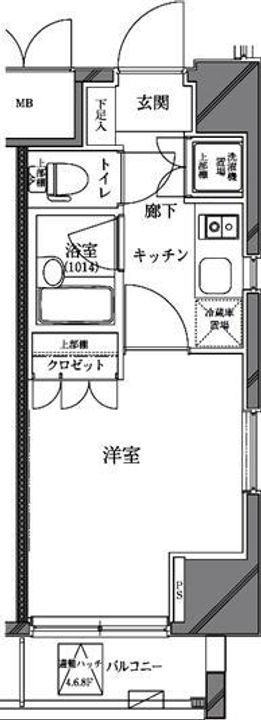 東京都大田区西蒲田6(マンション)の賃貸物件の間取り