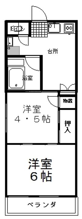 つかさハイツ北の間取り