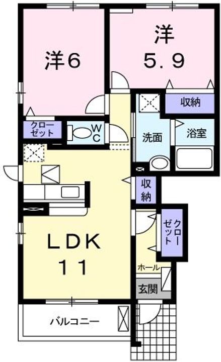 パストラーレ ムジカ Iの間取り