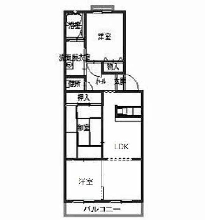 大阪府岸和田市中井町1(アパート)の賃貸物件の間取り