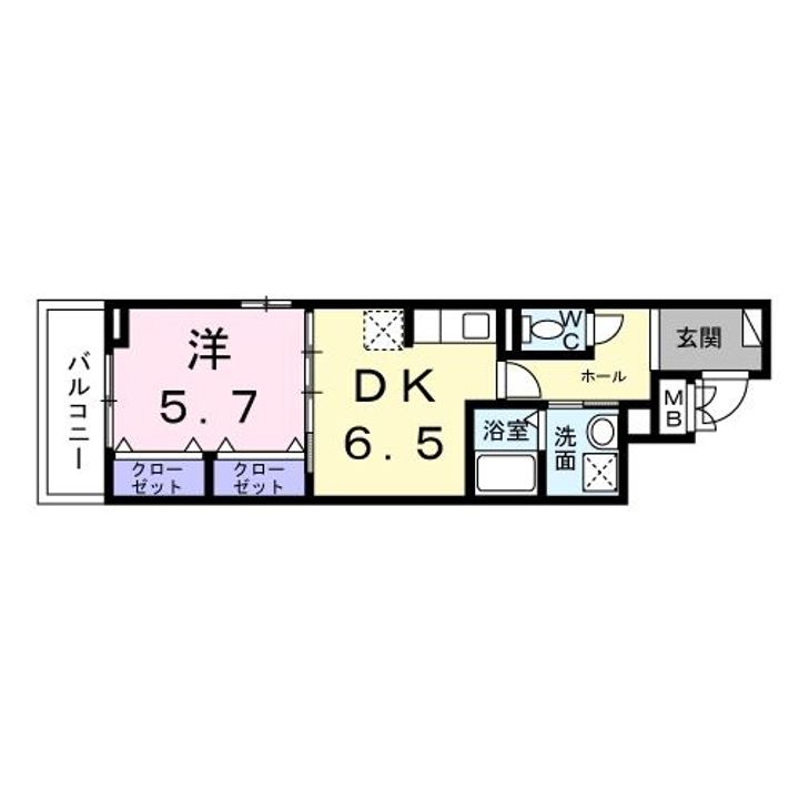 京都府京都市右京区梅津東構口町(アパート)の賃貸物件の間取り
