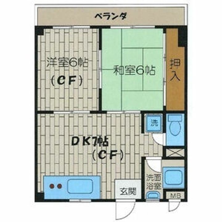 大阪府大阪市東淀川区豊新2(マンション)の賃貸物件の間取り